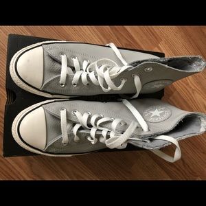 Converse grey leather